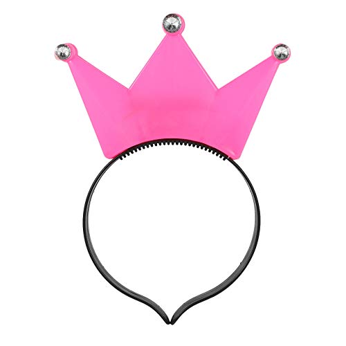 GROCKSTR 1pcs LED Blink Diadem Krone Haarreif Weihnachten Geburtstag Party Prinz Prinzessin Koenig Deko Rosa von GROCKSTR