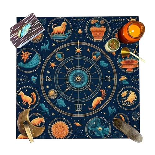 GRONGU Mondphasenmuster Astrologie Altäre Tarot Tischdecke Weissagungskarten Tischdecke Wandteppich Hexereibedarf Wahrsagekarten Tischtuch Wanddekoration von GRONGU