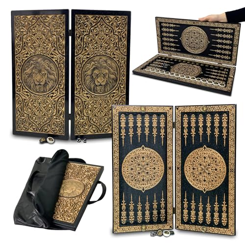 GROSS MEISTER Luxus Backgammon aus Acrylstein – Handgefertigtes Strategiespiel 47×23 cm Tasche & Lernwert Size: 47 cm (18,5 inch) von GROSS MEISTER