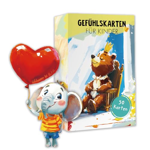 GROVBLE 56 Stück Gefühlskarten für Kinder, Pädagogisch Wertvoll, Gefühlstagebuch zur Einschulung für Jungen, Emotionskarten, Gefühlekarten, für Kindergarten & Grundschule von GROVBLE