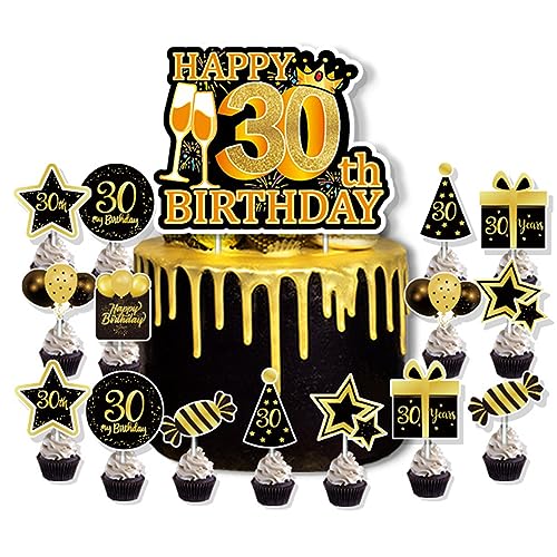 GROVBLE Cake Topper Geburtstag,16 Stück 30.Geburtstag Tortendeko Geburtstag Tortendeko Kuchenstecker Cupcake,Wiederverwendbar Geeignet für Geburtstagsfeiern Alters Hochzeitsparty Jubiläen Party (aa) GROVBLE Cake Topper Geburtstag,16 Stück 30.Geburtstag Tortendeko Geburtstag Tortendeko Kuchenstecker Cupcake,Wiederverwendbar Geeignet für Geburtstagsfeiern Alters Hochzeitsparty Jubiläen Party (aa) von GROVBLE