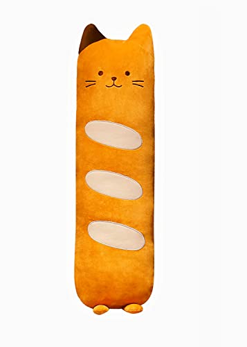 Niedliches, Baumwolle, Plüsch-Brot-Katzenkissen, lustiges Futter, weiche Katze, Stofftiere, langes Umarmen, Körperkissen, Geburtstagsgeschenke für Jungen und Mädchen (1. 60 cm) von GRTLPOK