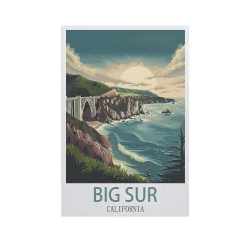 1000 Puzzles Für Erwachsene，Big Sur, Kalifornien，Freizeit Unterhaltung Kinder Spielzeug Zuhause Dekoration Art（38x26cm）-AJ44 von GSBRSNTS
