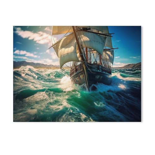 1000 Puzzles Für Erwachsene，In den Tropen - Segelschiff，Freizeit Unterhaltung Kinder Spielzeug Zuhause Dekoration Art Geschenk（50x70cm）-AD1 von GSBRSNTS