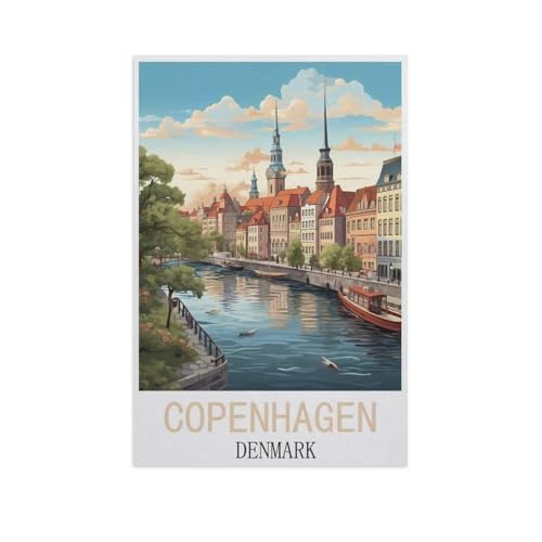 1000 Puzzles Für Erwachsene，Kopenhagen, Dänemark，Freizeit Unterhaltung Kinder Spielzeug Zuhause Dekoration Art（75x50cm）-AN9 von GSBRSNTS