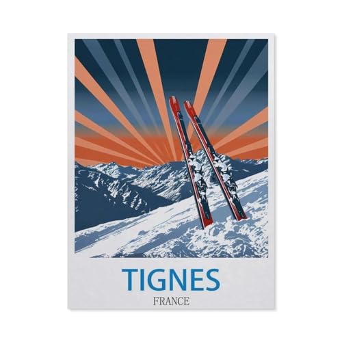 1000 Puzzles Für Erwachsene，Tignes, Frankreich，Freizeit Unterhaltung Kinder Spielzeug Zuhause Dekoration Art（50x70cm）-O91 von GSBRSNTS