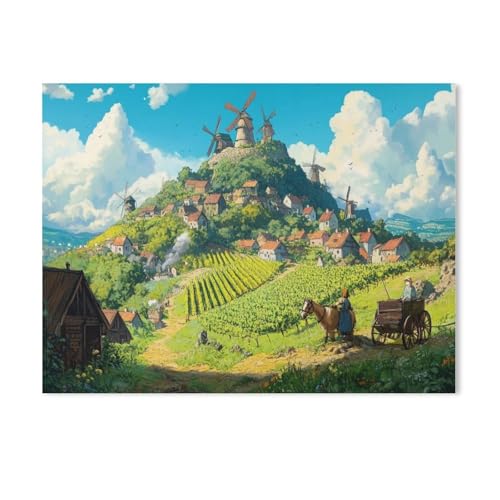 1000 Stück，Anime Landschaft，Puzzle Für Erwachsene Lernspielzeug Für Kinder Kreative Spiele Unterhaltung Holz Puzzles Home Decor（75x50cm）-AA83 von GSBRSNTS