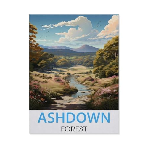 1000 Stück，Ashdown Forest Vintage-Reiseposter，Puzzle Für Erwachsene Lernspielzeug Für Kinder Kreative Spiele Unterhaltung Holz Puzzles Home Decor（75x50cm）-K68 von GSBRSNTS