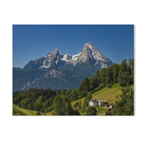 1000 Stück，Der Watzmann in den Berchtesgadener Alpen，Puzzle Für Erwachsene Lernspielzeug Für Kinder Kreative Spiele Unterhaltung Holz Puzzles Home Decor（75x50cm）-AG67 von GSBRSNTS