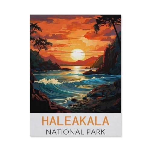 1000 Stück，Haleakalā-Nationalpark Vintage-Reiseposter，Puzzle Für Erwachsene Lernspielzeug Für Kinder Kreative Spiele Unterhaltung Holz Puzzles Home Decor（75x50cm）-H76 von GSBRSNTS