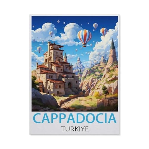 1000 Stück，Kappadokien, Türkei Vintage-Reiseposter，Puzzle Für Erwachsene Lernspielzeug Für Kinder Kreative Spiele Unterhaltung Holz Puzzles Home Decor（75x50cm）-J95 von GSBRSNTS