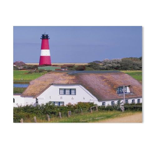 1000 Stück，Leuchtturm Insel Pellworm，Puzzle Für Erwachsene Lernspielzeug Für Kinder Kreative Spiele Unterhaltung Papier Puzzles Home Decor（38x26cm）-AF94 von GSBRSNTS