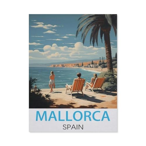 1000 Stück，Mallorca, Spanien Vintage-Reiseposter，Puzzle Für Erwachsene Lernspielzeug Für Kinder Kreative Spiele Unterhaltung Papier Puzzles Home Decor（50x70cm）-M14 von GSBRSNTS
