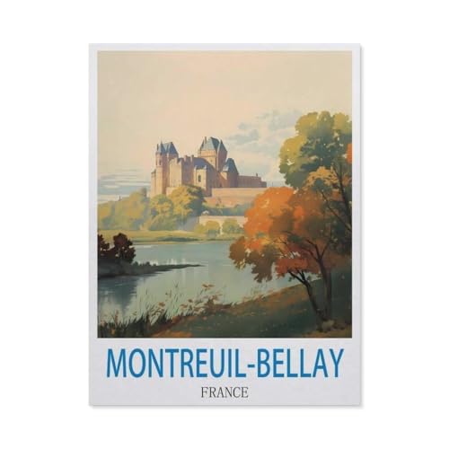 1000 Stück，Montreuil-Bellay, Frankreich，Puzzle Für Erwachsene Lernspielzeug Für Kinder Kreative Spiele Unterhaltung Holz Puzzles Home Decor（75x50cm）-P82 von GSBRSNTS