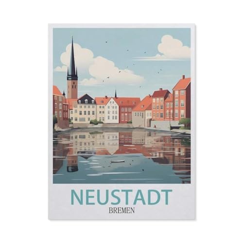 1000 Stück，Neustadt, Bremen，Puzzle Für Erwachsene Lernspielzeug Für Kinder Kreative Spiele Unterhaltung Holz Puzzles Home Decor（75x50cm）-W42 von GSBRSNTS