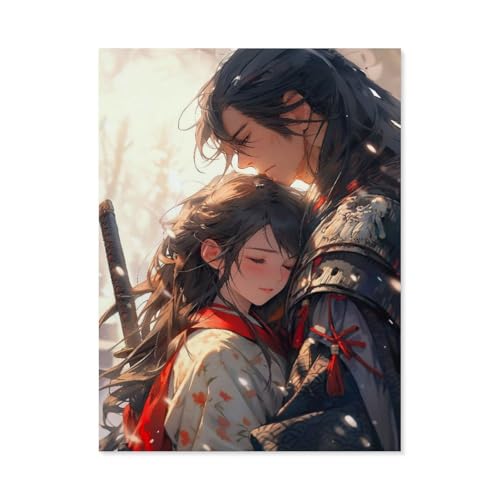 1000 Stück，Samurai Liebespärchen im Manga Stil，Puzzle Für Erwachsene Lernspielzeug Für Kinder Kreative Spiele Unterhaltung Papier Puzzles Home Decor（50x70cm）-AC29 von GSBRSNTS