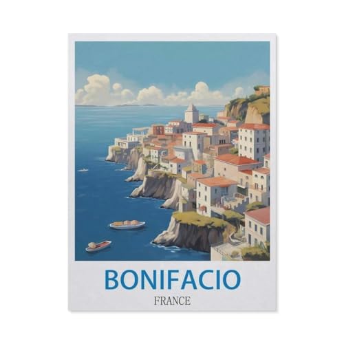 1000 Stück Puzzle，Bonifacio, Korsika, Frankreich，Erwachsene Kinder Papier Spielzeug Lernspiel（50x70cm）-Q26 von GSBRSNTS