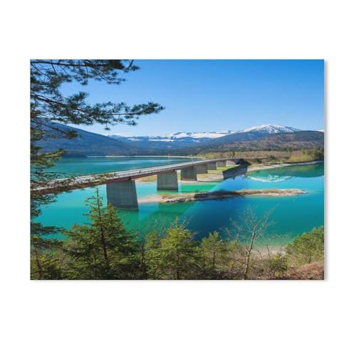 1000 Stück Puzzle，Brücke über den Sylvensteinsee，Erwachsene Kinder Papiers pielzeug Lernspiel（50x70cm）-AA52 von GSBRSNTS