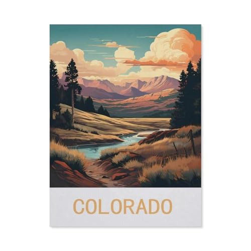 1000 Stück Puzzle，Colorado Vintage-Reiseplakate，Erwachsene Papier Puzzles, Kinder Entdecken Sie Kreativität Wandkunst Dekor Spielzeug（50x70cm）-N47 von GSBRSNTS