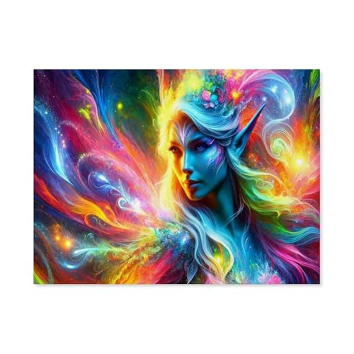 1000 Stück Puzzle，Elfe - Farbenzauber im Elfenwald，Erwachsene Kinder Papier Spielzeug Lernspiel（38x26cm）-AH87 von GSBRSNTS