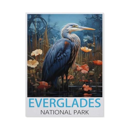 1000 Stück Puzzle，Everglades-Nationalpark Vintage-Reiseposter，Erwachsene Kinder Papiers pielzeug Lernspiel（38x26cm）-L83 von GSBRSNTS