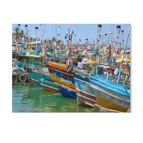 1000 Stück Puzzle，Fischerboote im Morgenlicht，Erwachsene Kinder Papier Spielzeug Lernspiel（38x26cm）-Z78 von GSBRSNTS