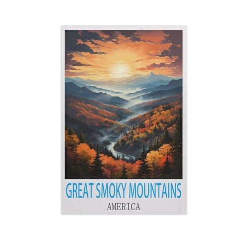 1000 Stück Puzzle，Great Smoky Mountains, Amerika，Erwachsene Kinder Papiers pielzeug Lernspiel（50x70cm）-AK77 von GSBRSNTS