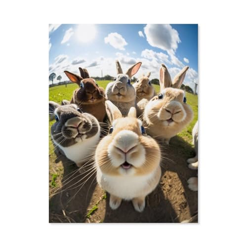1000 Stück Puzzle，Hasen，Erwachsene Kinder Papiers pielzeug Lernspiel（38x26cm）-F23 von GSBRSNTS