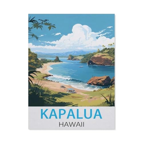 1000 Stück Puzzle，Kapalua, Hawaii Vintage-Reiseposter，Erwachsene Kinder Papier Spielzeug Lernspiel（50x70cm）-H47 von GSBRSNTS
