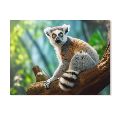 1000 Stück Puzzle，Katta Lemur，Erwachsene Holz Puzzles, Kinder Entdecken Sie Kreativität Wandkunst Dekor Spielzeug（75x50cm）-AF78 von GSBRSNTS