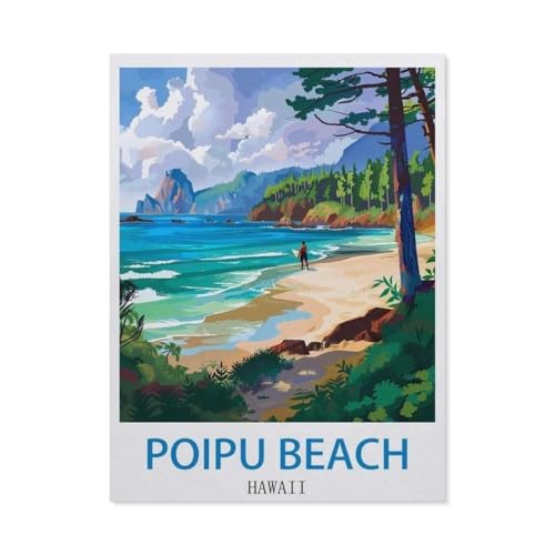 1000 Stück Puzzle，Poipu Beach, Hawaii，Erwachsene Holz Puzzles, Kinder Entdecken Sie Kreativität Wandkunst Dekor Spielzeug（75x50cm）-O20 von GSBRSNTS