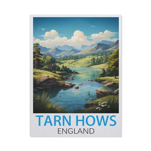 1000 Stück Puzzle，Tarn Hows, England Vintage-Reiseposter，Erwachsene Holz Puzzles, Kinder Entdecken Sie Kreativität Wandkunst Dekor Spielzeug（75x50cm）-I33 von GSBRSNTS