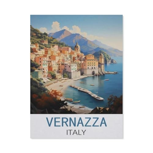 1000 Stück Puzzle，Vernazza, Italien Vintage-Reiseposter，Erwachsene Kinder Papiers pielzeug Lernspiel（38x26cm）-N32 von GSBRSNTS