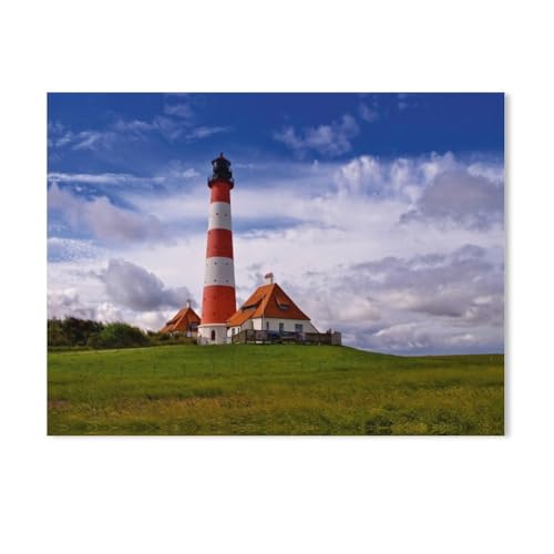 1000 Stück Puzzle，Westerhever Leuchtturm，Erwachsene Kinder Papiers pielzeug Lernspiel（38x26cm）-AC71 von GSBRSNTS