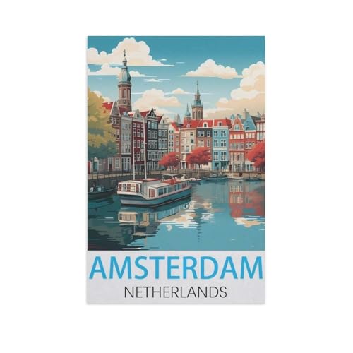 1000-Stück Puzzle Für Erwachsene Und Kinder-Holz Puzzle，Amsterdam, Niederlande，Familie Interaktive Spiele Große Ferien Freizeit（75x50cm）-AL68 von GSBRSNTS