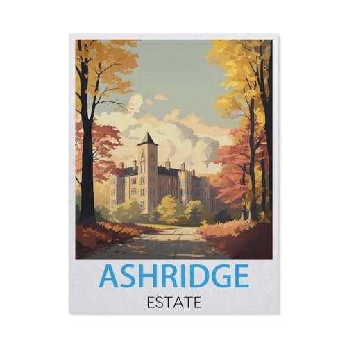 1000-Stück Puzzle Für Erwachsene Und Kinder-Holz Puzzle，Ashridge Estate Vintage-Reiseposter，Familie Interaktive Spiele Große Ferien Freizeit（75x50cm）-L28 von GSBRSNTS