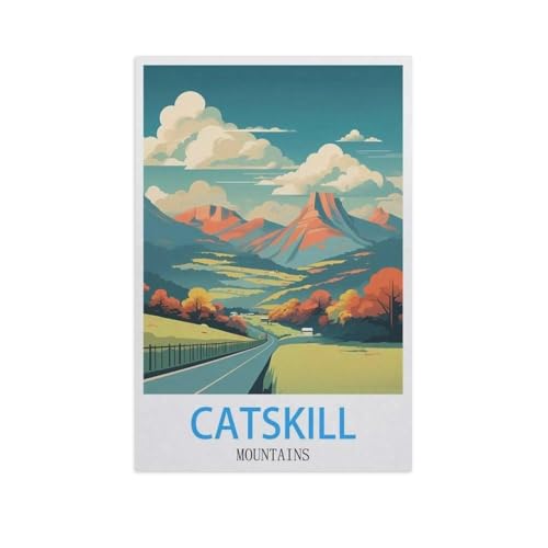 1000-Stück Puzzle Für Erwachsene Und Kinder-Holz Puzzle，Catskill Mountains，Familie Interaktive Spiele Große Ferien Freizeit（75x50cm）-AI3 von GSBRSNTS