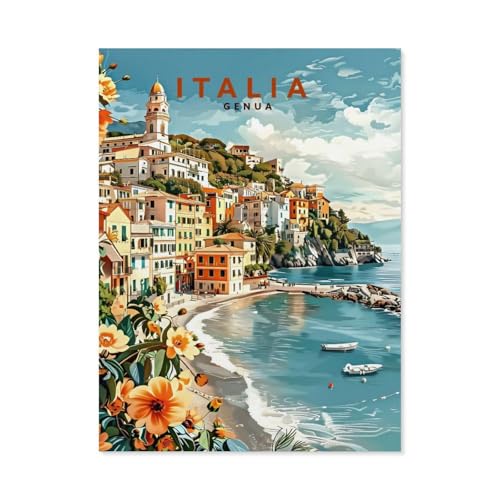 1000-Stück Puzzle Für Erwachsene Und Kinder-Holz Puzzle，Genua, Ligurien，Familie Interaktive Spiele Große Ferien Freizeit（75x50cm）-Y48 von GSBRSNTS