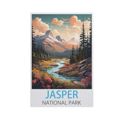 1000-Stück Puzzle Für Erwachsene Und Kinder-Holz Puzzle，Jasper Nationalpark，Familie Interaktive Spiele Große Ferien Freizeit（75x50cm）-AK22 von GSBRSNTS