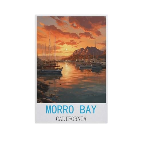 1000-Stück Puzzle Für Erwachsene Und Kinder-Holz Puzzle，Morro Bay, Kalifornien，Familie Interaktive Spiele Große Ferien Freizeit（75x50cm）-AN14 von GSBRSNTS