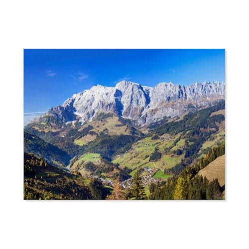 1000-Stück Puzzle Für Erwachsene Und Kinder-Holz Puzzle，Mühlbach am Hochkönig，Familie Interaktive Spiele Große Ferien Freizeit（75x50cm）-AH30 von GSBRSNTS