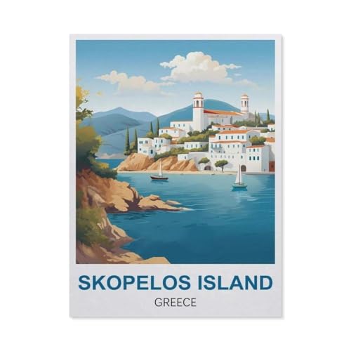 1000-Stück Puzzle Für Erwachsene Und Kinder-Holz Puzzle，Skopelos, Griechenland，Familie Interaktive Spiele Große Ferien Freizeit（75x50cm）-R15 von GSBRSNTS