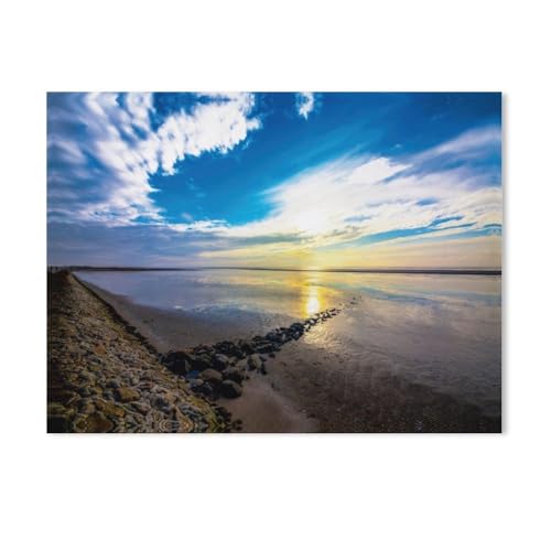 1000-Stück Puzzle Für Erwachsene Und Kinder-Holz Puzzle，Wattenmeer Nordsee，Familie Interaktive Spiele Große Ferien Freizeit（75x50cm）-AC16 von GSBRSNTS
