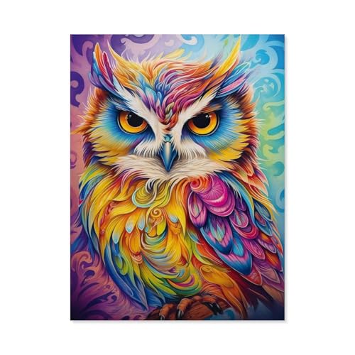 1000-Stück Puzzle Für Erwachsene Und Kinder-Papier Puzzle，Eule im Papageienkleid，Familie Interaktive Spiele Große Ferien Freizeit（38x26cm）-E68 von GSBRSNTS