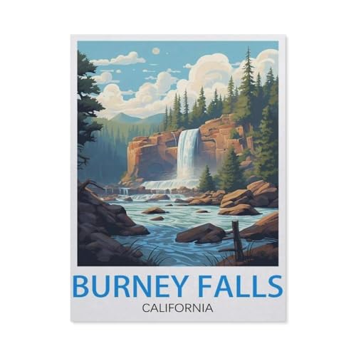 1000 Teile Puzzle Für Erwachsene Und Kinder，Burney Falls, Kalifornien，Stressabbau Herausforderung Bodenpuzzle DIY Home Wanddekoration（50x70cm）-X12 von GSBRSNTS