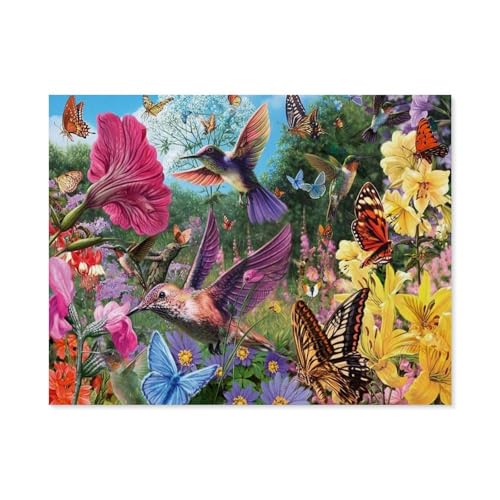 1000 Teile Puzzle Für Erwachsene Und Kinder，Garten für Vögel，Stressabbau Herausforderung Bodenpuzzle DIY Home Wanddekoration（75x50cm）-D32 von GSBRSNTS
