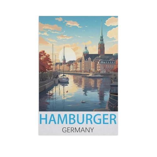 1000 Teile Puzzle Für Erwachsene Und Kinder，Hamburg, Deutschland，Stressabbau Herausforderung Bodenpuzzle DIY Home Wanddekoration（75x50cm）-AL78 von GSBRSNTS
