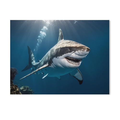 1000 Teile Puzzle Für Erwachsene Und Kinder，Megalodon，Stressabbau Herausforderung Bodenpuzzle DIY Home Wanddekoration（50x70cm）-AA4 von GSBRSNTS