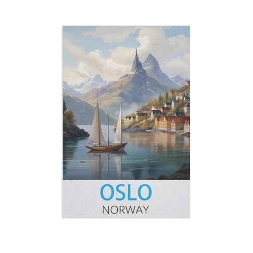 1000 Teile Puzzle Für Erwachsene Und Kinder，Oslo, Norwegen，Stressabbau Herausforderung Bodenpuzzle DIY Home Wanddekoration（38x26cm）-AJ59 von GSBRSNTS