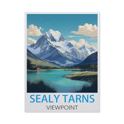 1000 Teile Puzzle Für Erwachsene Und Kinder，Sealy Tarns Viewpoint Vintage-Reiseposter，Stressabbau Herausforderung Bodenpuzzle DIY Home Wanddekoration（75x50cm）-I46 von GSBRSNTS